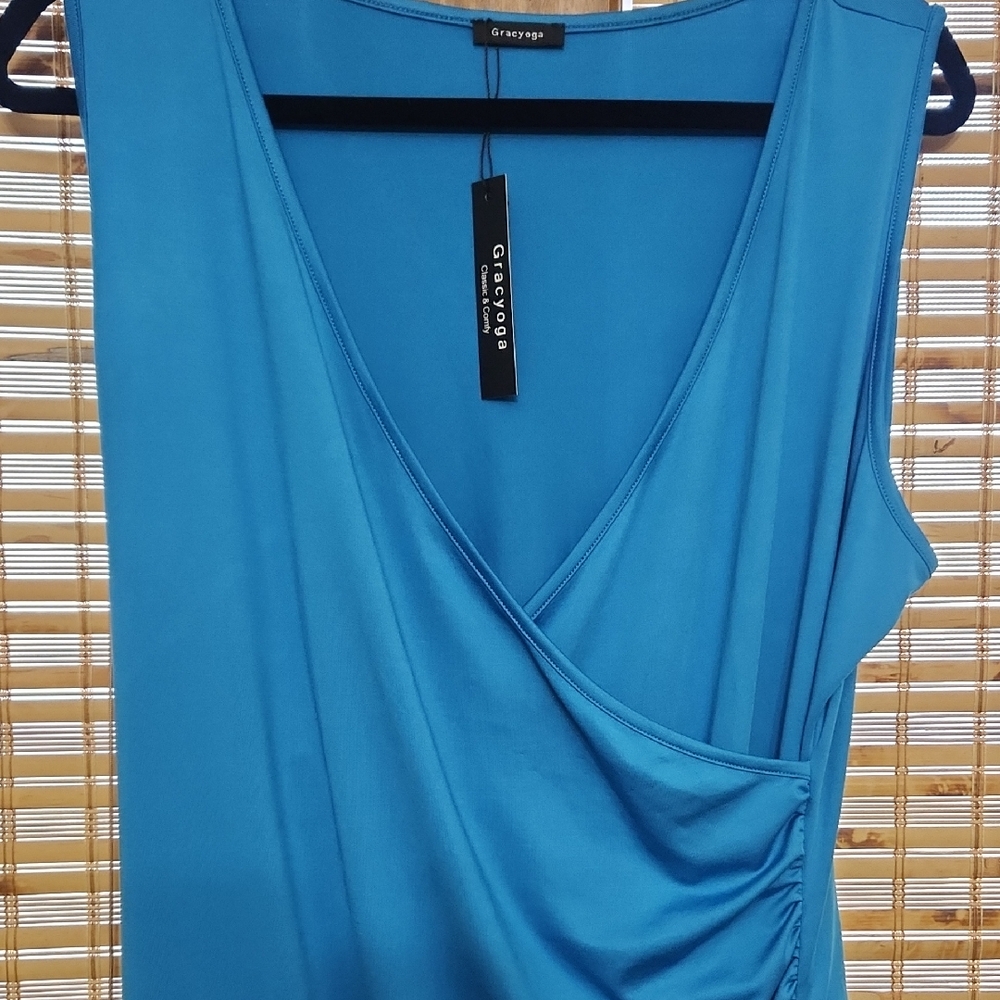 Blue Wrap Style Dress